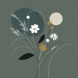 Celestial Meadow Waltz - botanical art painting