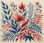 Crimson Grove Awakening - botanical art painting | Draw Tools