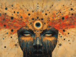 Ember-Eyed Priestess - abstract art painting | Draw Tools