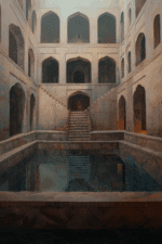 Sanctum of the Silent Waters - historical architecture art painting | Draw Tools