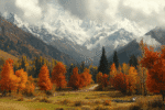 Whispers of the Autumn Peaks - landscape nature painting | Draw Tools