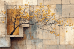 Mustard Bloom - abstract art painting | Draw Tools