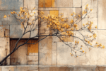 Mustard Bloom II - abstract art painting | Draw Tools
