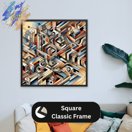 Draw Tools square painting classic frame - premium wall art by DrawTools Shop