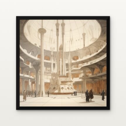 Atrium of the Galactic Archives in Black Classic Frame with Matt paper & Protective Coating - DrawTools
