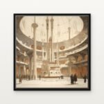 Handcrafted Atrium of the Galactic Archives Floating Canvas Wall Painting - Ready to Hang Star wars Art | DrawTools
