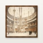 Atrium of the Galactic Archives Framed Wall Art in Warm Walnut Classic Frame - Premium art for home decor | DrawTools