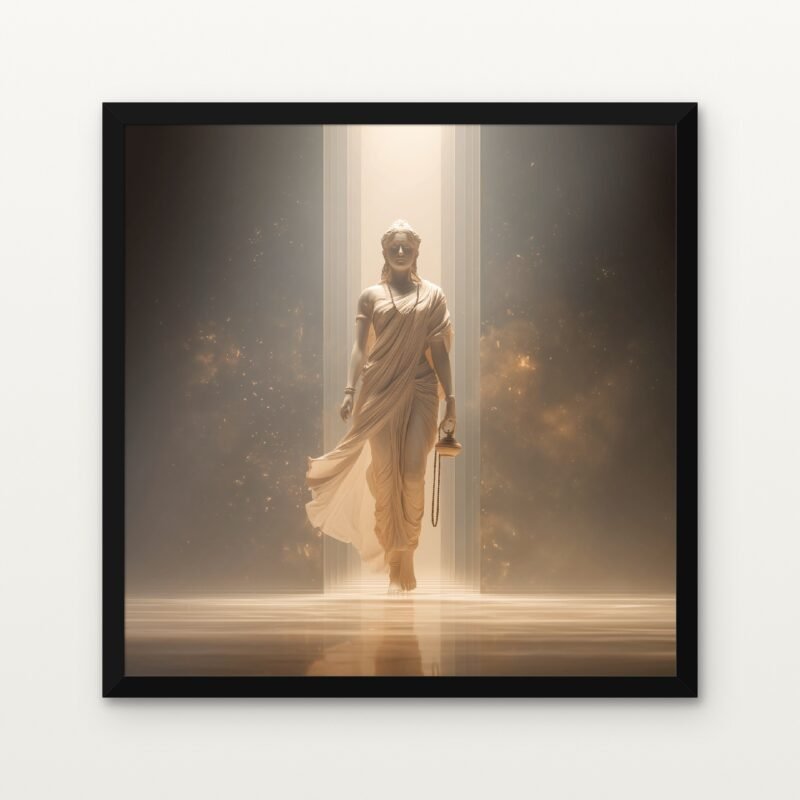 Brahmacharini (Discipline) in Black Classic Frame with Matt paper & Protective Coating - DrawTools
