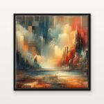 Handcrafted Cathedral of Light Floating Canvas Wall Painting - Ready to Hang Abstract Art | DrawTools