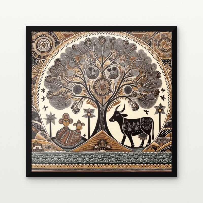 Celestial Court of the Enchanted Grove in Black Classic Frame with Matt paper & Protective Coating - DrawTools