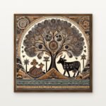 Celestial Court of the Enchanted Grove Brown Floating Frame Wall Art - DrawTools
