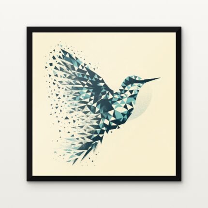 Celestial Flight in Black Classic Frame with Matt paper & Protective Coating - DrawTools