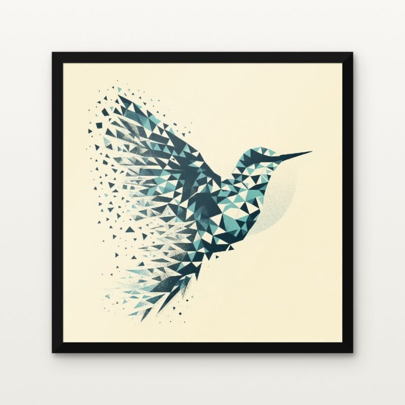 Celestial Flight in Black Classic Frame with Matt paper & Protective Coating - DrawTools