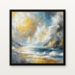 Buy Celestial Harvest Abstract Canvas Painting Online - Black Classic Glazed Frame | DrawTools