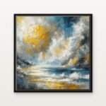 Handcrafted Celestial Harvest Floating Canvas Wall Painting - Ready to Hang Abstract Art | DrawTools
