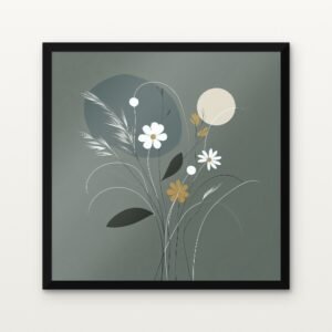 Celestial Meadow Waltz in Black Classic Frame with Matt paper & Protective Coating - DrawTools