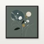 Handcrafted Celestial Meadow Waltz Floating Canvas Wall Painting - Ready to Hang Botanical Art | DrawTools