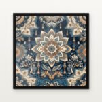 Buy Celestial Medallion of the Orient Traditional Canvas Painting Online - Black Classic Glazed Frame | DrawTools