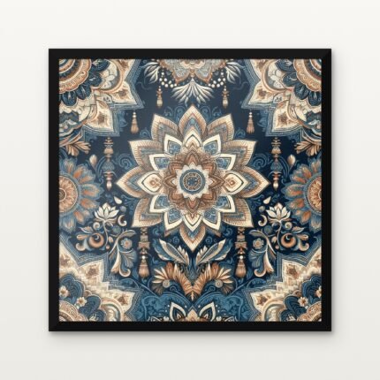 Buy Celestial Medallion of the Orient Traditional Canvas Painting Online - Black Classic Glazed Frame | DrawTools