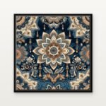 Handcrafted Celestial Medallion of the Orient Floating Canvas Wall Painting - Ready to Hang Traditional Art | DrawTools