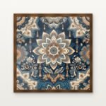 Celestial Medallion of the Orient Framed Wall Art in Warm Walnut Classic Frame - Premium art for home decor | DrawTools