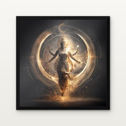 Chandraghanta (Awakening) in Black Classic Frame with Matt paper & Protective Coating - DrawTools