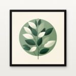 Buy Circle of Verdant Spirits Botanical Canvas Painting Online - Black Classic Glazed Frame | DrawTools