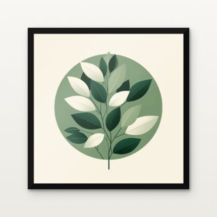 Circle of Verdant Spirits in Black Classic Frame with Matt paper & Protective Coating - DrawTools