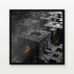 Buy Citadel of Endless Shadows Natural Computation Canvas Painting Online - Black Classic Glazed Frame | DrawTools