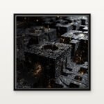 Handcrafted Citadel of Endless Shadows Floating Canvas Wall Painting - Ready to Hang Natural Computation Art | DrawTools
