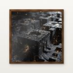 Citadel of Endless Shadows Framed Wall Art in Warm Walnut Classic Frame - Premium art for home decor | DrawTools