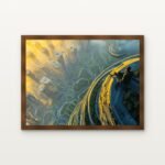 City of the Celestial Spiral Framed Wall Art in Warm Walnut Classic Frame - Premium art for home decor | DrawTools