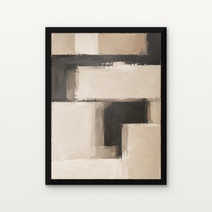Buy Constructed Silence 01 Abstract Canvas Painting Online - Black Classic Glazed Frame | DrawTools