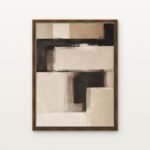 Constructed Silence 01 in Brown Floating Frame on a Canvas Print - DrawTools