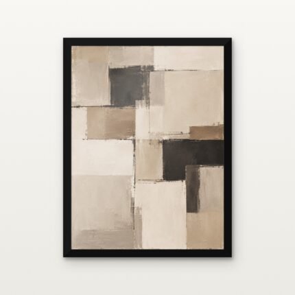 Buy Constructed Silence 02 Abstract Canvas Painting Online - Black Classic Glazed Frame | DrawTools