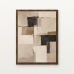 Constructed Silence 02 in Brown Floating Frame on a Canvas Print - DrawTools