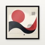 Buy Crimson Tides of Abstraction Minimal Canvas Painting Online - Black Classic Glazed Frame | DrawTools