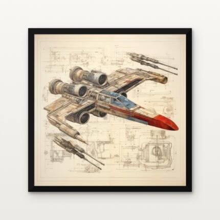 Crimson Wing of the Rebel Vanguard in Black Classic Frame with Matt paper & Protective Coating - DrawTools
