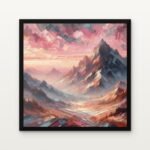Buy Crown of Crimson Peaks Abstract Canvas Painting Online - Black Classic Glazed Frame | DrawTools