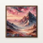 Luxury Crown of Crimson Peaks Canvas Print in Warm Walnut Floating Frame - Modern Interior Wall Art | DrawTools