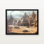 Buy Desert Citadel of the Arkan Wastes Star wars Canvas Painting Online - Black Classic Glazed Frame | DrawTools