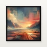 Buy Duskwalker’s Vista Abstract Canvas Painting Online - Black Classic Glazed Frame | DrawTools