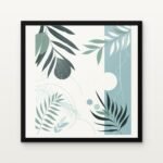 Buy Echoes of Pale Ferns Botanical Canvas Painting Online - Black Classic Glazed Frame | DrawTools