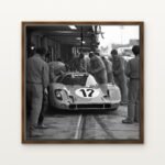 Luxury Echoes of Speed Canvas Print in Warm Walnut Floating Frame - Modern Interior Wall Art | DrawTools