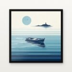 Buy Echoes of Time & Tide Abstract Canvas Painting Online - Black Classic Glazed Frame | DrawTools