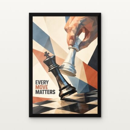 Every Move Matters 02 in Black Classic Frame with Matt paper & Protective Coating - DrawTools