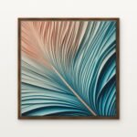 Luxury Feathered Twilight Veil Canvas Print in Warm Walnut Floating Frame - Modern Interior Wall Art | DrawTools