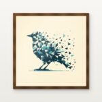 Feathers of Infinity Framed Wall Art in Warm Walnut Classic Frame - Premium abstract art for living room | DrawTools