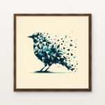 Luxury Feathers of Infinity Canvas Print in Warm Walnut Floating Frame - Modern Interior Wall Art | DrawTools