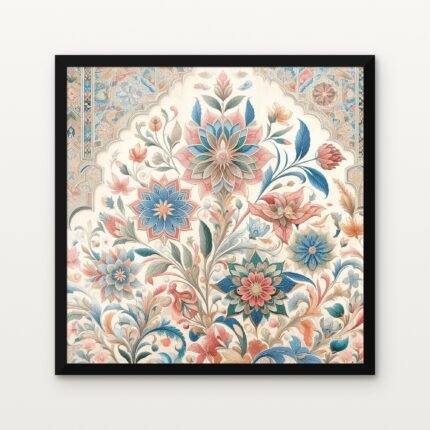 Buy Floral Requiem of the Seraphim Traditional Canvas Painting Online - Black Classic Glazed Frame | DrawTools